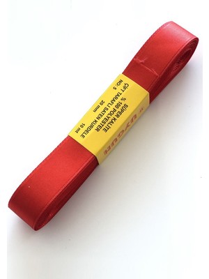 Hayalperest Boncuk Kırmızı Renk Saten Kurdele 2 cm