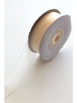 Hayalperest Boncuk Krem Renk Organze Kurdele 2 cm