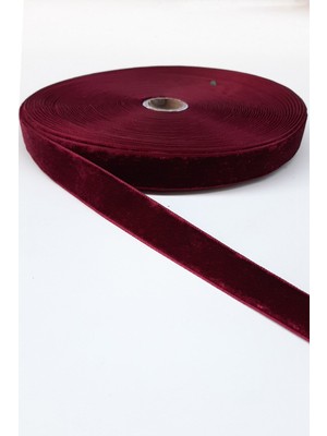 Hayalperest Boncuk Bordo Kadife Kurdele 2 cm