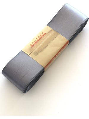 Hayalperest Boncuk Gri Renk Saten Kurdele 4 cm