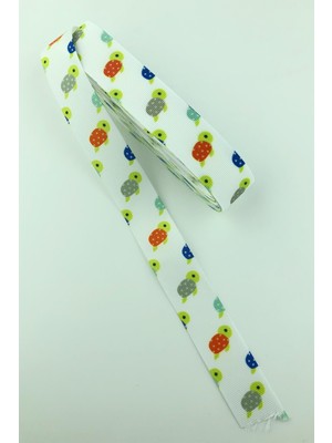 Hayalperest Boncuk Kaplumbağlı Hahvan Figürleri Baskılı Grogren Kurdele 10 mt