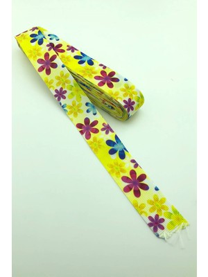 Hayalperest Boncuk Sarı Papatya Desenli Grogren Kurdele 10 mt