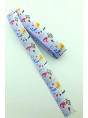 Hayalperest Boncuk Lila Deniz Kızı Baskılı Grogren Kurdele 10 mt