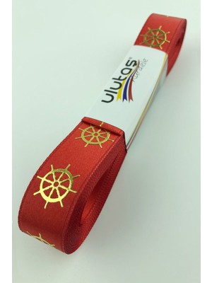 Ulutaş Gold Dümen Varak Baskılı Saten Kurdele 2 cm