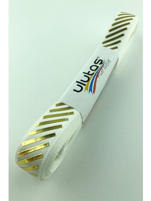 Ulutaş Gold Çapraz Varak Baskılı Saten Kurdele 1,5 cm