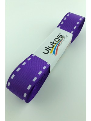 Ulutaş Mor Şerit Baskılı Grogren Kurdele 2,5 cm
