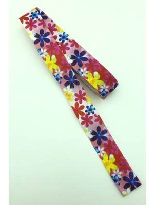 Hayalperest Boncuk Fuşya Papatya Desenli Grogren Kurdele 10 mt