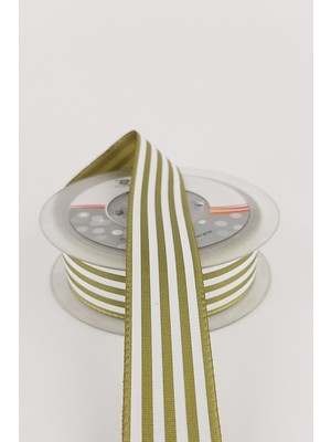 Ulutaş Zeytin Yeşili Çizgili Tafta Kurdele 20 mt