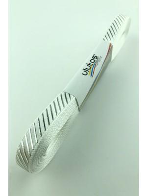 Ulutaş Gümüş Çapraz Varak Baskılı Saten Kurdele 1 cm