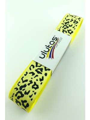 Ulutaş Sarı Dana Desen Baskılı Grogren Kurdele 2,5 cm