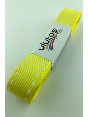 Ulutaş Sarı Şerit Baskılı Grogren Kurdele 2,5 cm