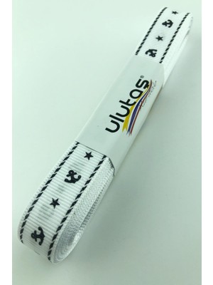 Ulutaş Siyah Çapa Desenli Grogren Kurdele 1,5 cm