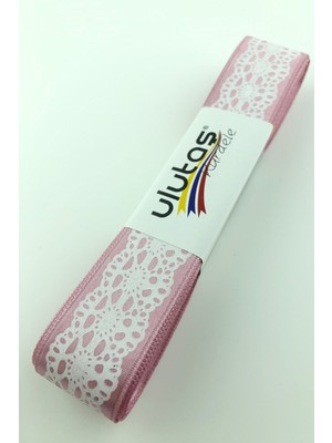 Ulutaş Gül Kurusu Desenli Saten Kurdele 2,5 cm