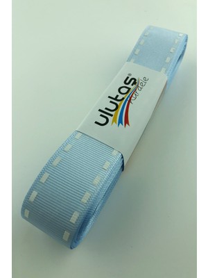 Ulutaş Bebe Mavi Şerit Baskılı Grogren Kurdele 2,5 cm