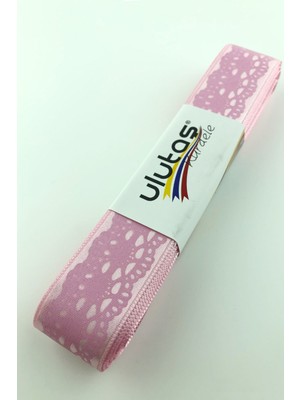 Ulutaş Koyu Pudra Desenli Saten Kurdele 2,5 cm