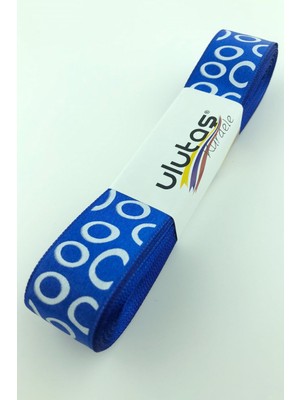 Ulutaş Saks Mavi Oval Baskı Saten Kurdele 2,5 cm