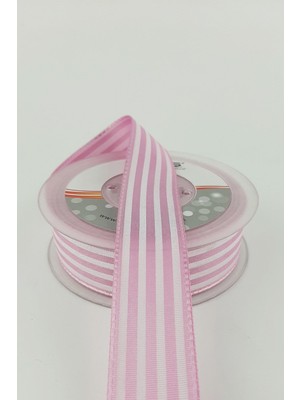 Ulutaş Koyu Pembe Çizgili Tafta Kurdele 20 mt