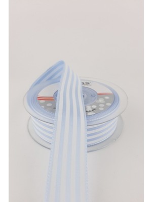 Ulutaş Açık Mavi Çizgili Tafta Kurdele 20 mt