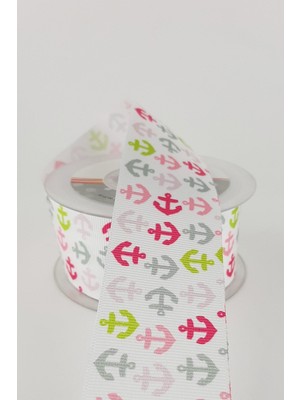 Çapa Desenli Grogren Kurdele 4 cm 20 mt