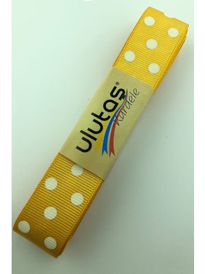 Ulutaş Turuncu Beyaz Puantiyeli Grogren Kurdele 2.5 cm