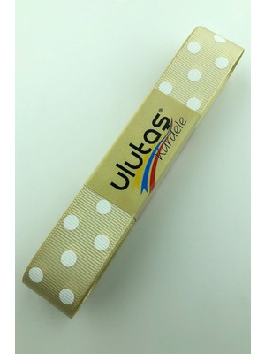 Ulutaş Bal Köpüğü Beyaz Puantiyeli Grogren Kurdele 2.5 cm