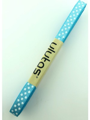 Ulutaş Turkuaz Puantiyeli Grogren Kurdele 1 cm