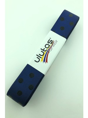Ulutaş Lacivert Siyah Puantiyeli Grogren Kurdele 2.5 cm