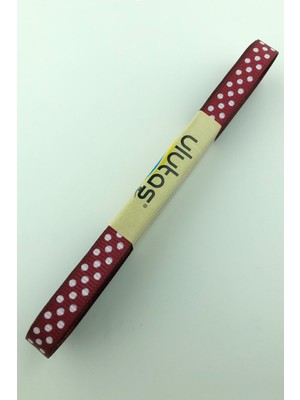Ulutaş Bordo Puantiyeli Grogren Kurdele 1 cm