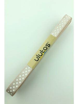 Ulutaş Pudra Puantiyeli Grogren Kurdele 1 cm