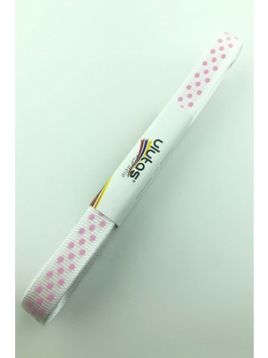 Ulutaş Beyazlı Pembeli Puantiyeli Grogren Kurdele 1 cm