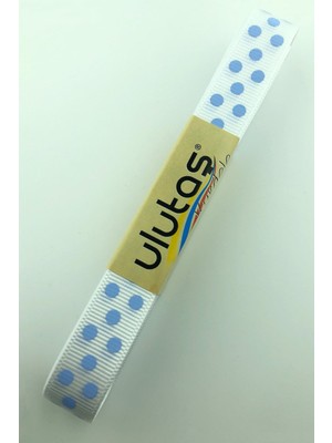 Ulutaş Beyazlı Mavili Puantiyeli Grogren Kurdele 1.5 cm