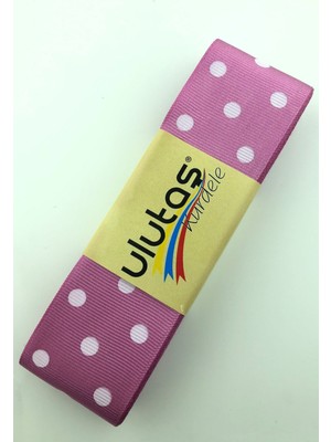 Ulutaş Koyu Gül Kurusu Beyaz Puantiyeli Grogren Kurdele 4 cm