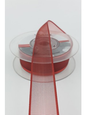 Ulutaş Kızıl Rengi Düz Şifon Kurdele 2,5 cm 20 mt