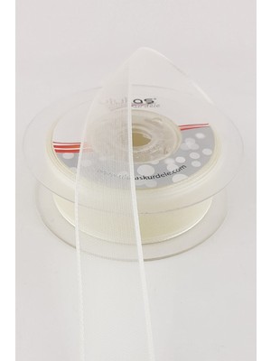 Ulutaş Krem Düz Şifon Kurdele 2,5 cm 20 mt