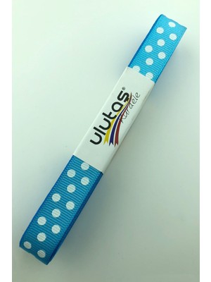 Ulutaş Turkuaz Puantiyeli Grogren Kurdele 1.5 cm