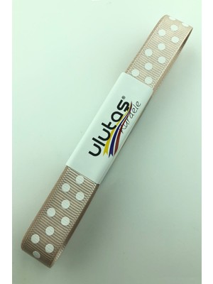 Ulutaş Pudra Puantiyeli Grogren Kurdele 1.5 cm