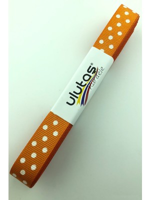Ulutaş Koyu Turuncu Puantiyeli Grogren Kurdele 1.5 cm