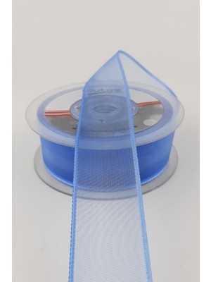 Ulutaş Bebe Mavi Düz Şifon Kurdele 2,5 cm 20 mt