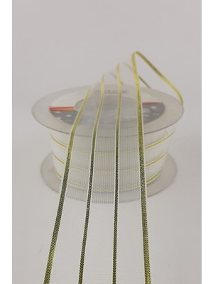 Ulutaş Gold Çizgili Fantezi Şifon Kurdele 4 cm 25 mt