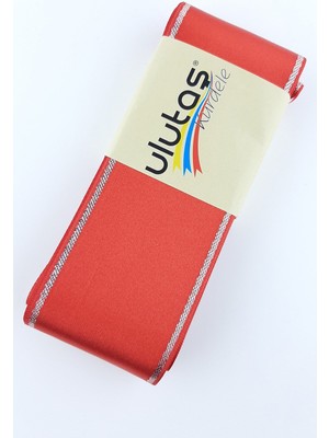Ulutaş Kırmızı Gümüş Simli Saten Kurdele 6 cm 10 mt