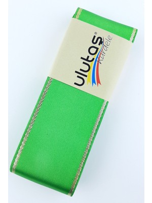 Ulutaş Yeşil Gold Simli Saten Kurdele 6 cm 10 mt