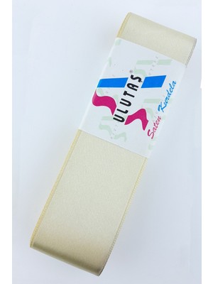 Ulutaş Bej Rengi  Saten Kurdele 4 cm 10 mt