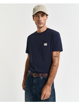 Gant Erkek Lacivert Regular Fit Bisiklet Yaka T-Shirt 2003306.433