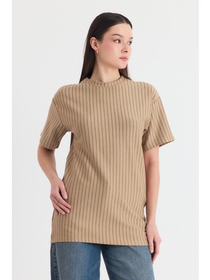 Rays Vizon Çizgili Oversize Tişört 4447A