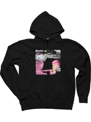 Blackbear Cybersex Siyah Fermuarlı Kapşonlu Sweatshirt