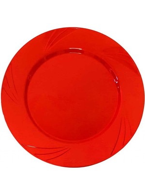 Tabak Kristal 22,5 cm Kırmızı Pk:6