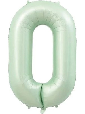 0 Rakam Retro Yeşil Folyo Balon 34 Inç 76  cm