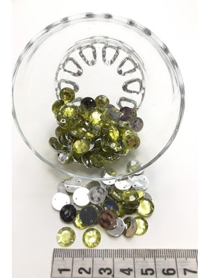 Hayalperest Boncuk Limon Sarı Yuvarlak Plastik Dikme Taş 20 gr