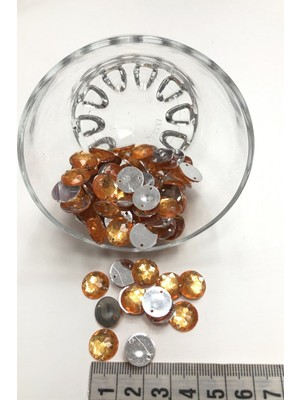 Hayalperest Boncuk Turuncu Plastik Yuvarlak Dikme Taş 20 gr