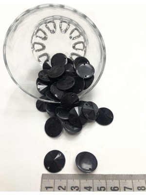 Hayalperest Boncuk Siyah Yuvarlak Plastik Dikme Taş 20 Adet